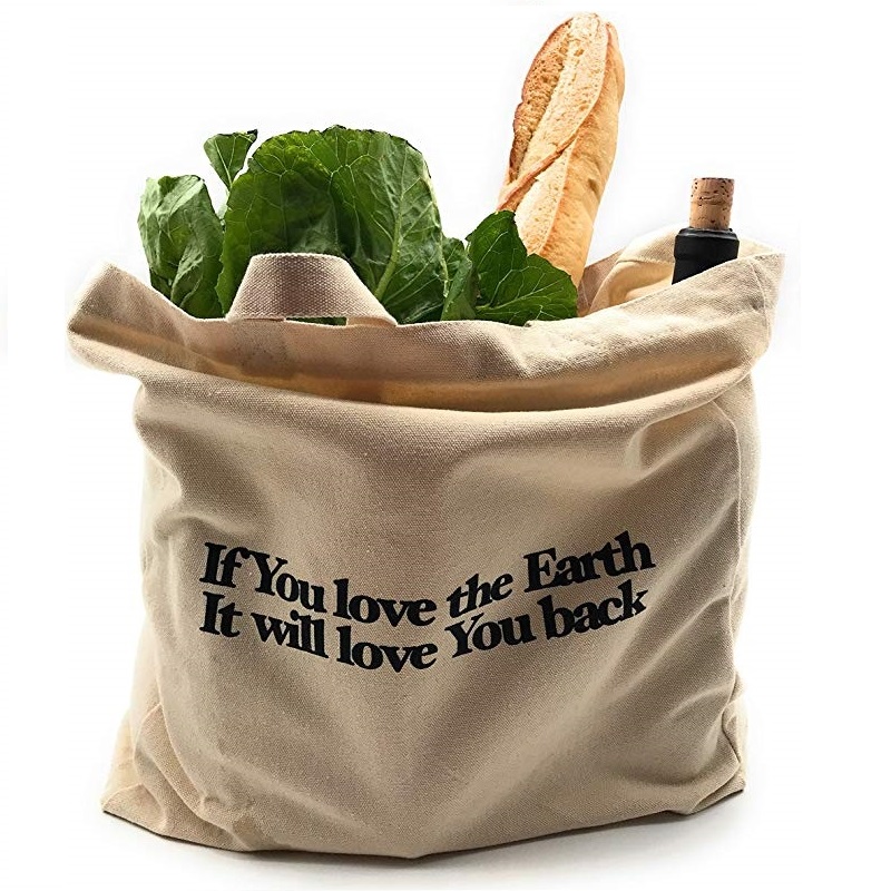 SG64 Heavy Duty Organic Vegetable Fruit Shopping Bag Cotton Canvas Tote Bags s vlastním potištěným logem